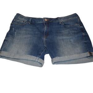 Mavi Pixie Denim Shorts Womens 31 Mid Rise Stretch Cuffed Blue Jean